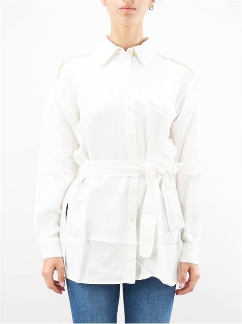 Linen and cotton blend shirt with belt Penny Black PENNY BLACK |  | DRESDA1
